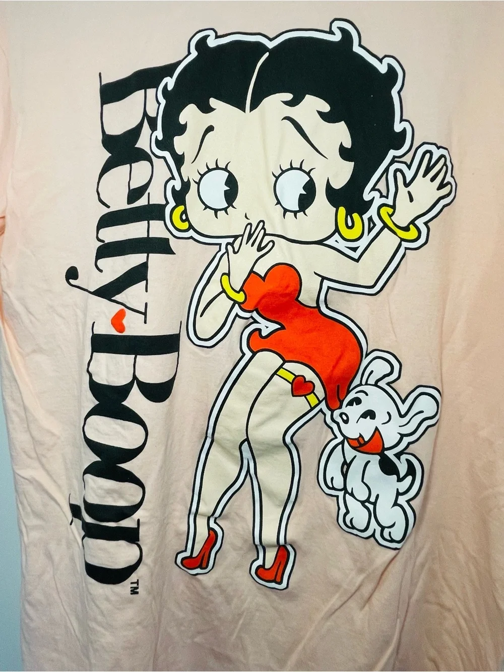 Betty Boop Light Pink Graphic Tee with Red Accents - Picture 2 of 4